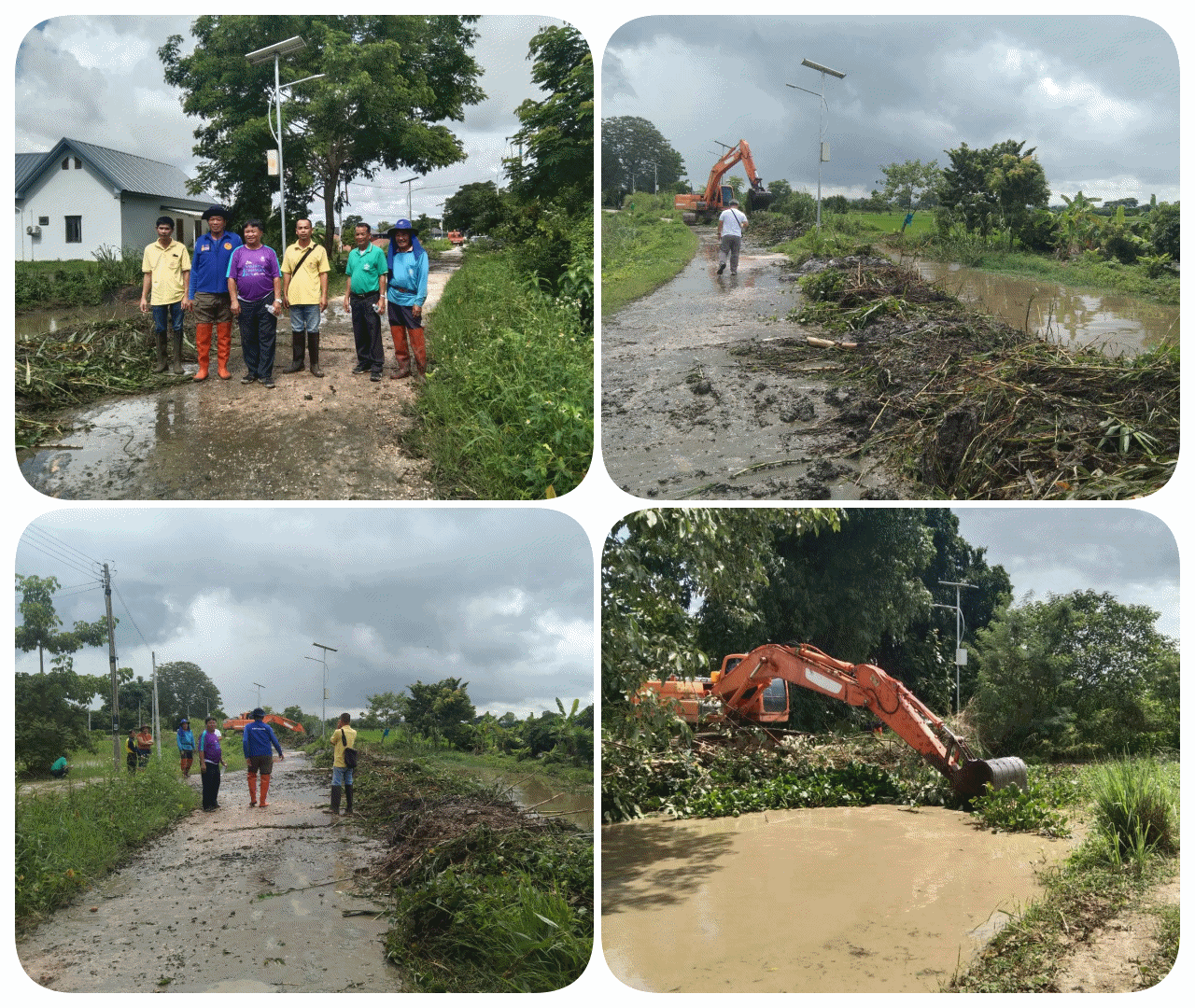 กองช่าง ร่วมกับงานป้องกันบรรเทาสาธารณภัย ดำเนินการขุดลอกผักตบชวาบริเวณเหมืองห้วยบวกขอน
