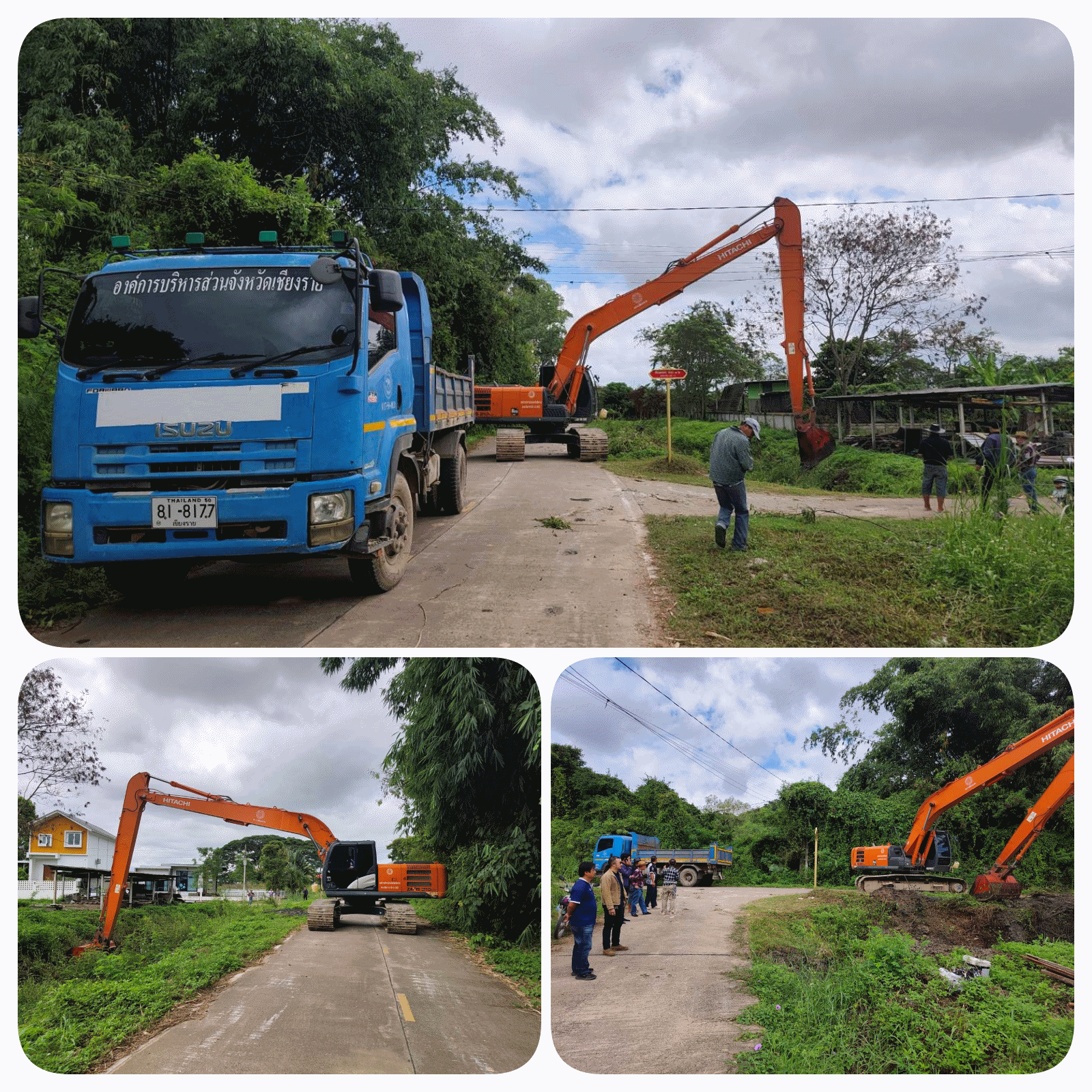 อบจ.เชียงราย นำเครื่องจักรหนักสนับสนุนภารกิจขุดลอกคลองลำน้ำในพื้นที่ อบต.รอบเวียง