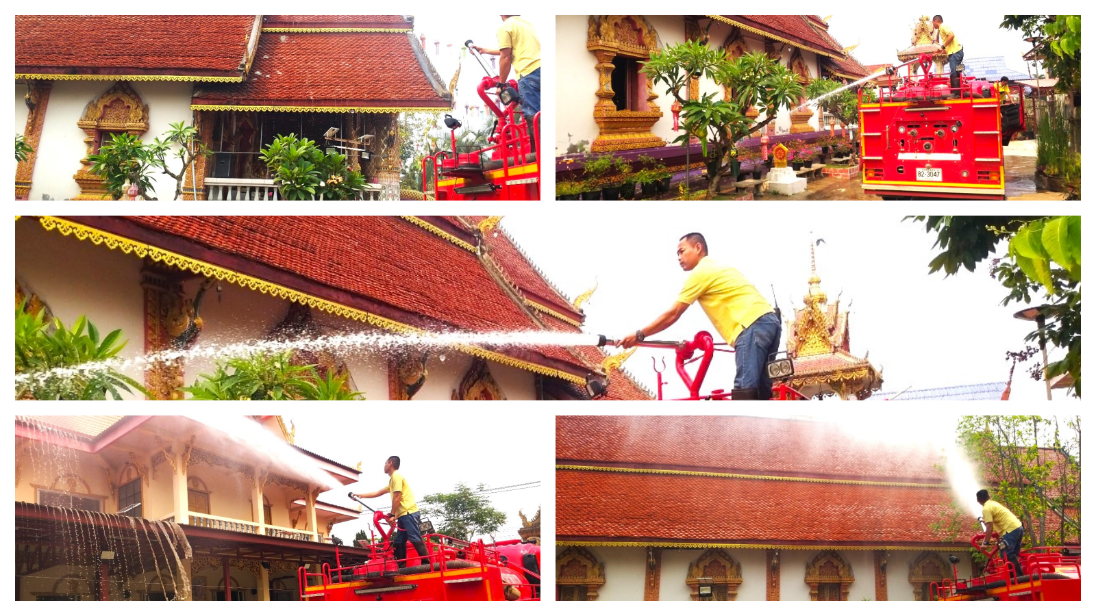 ล้างหลังคาวัดป่ายางมน