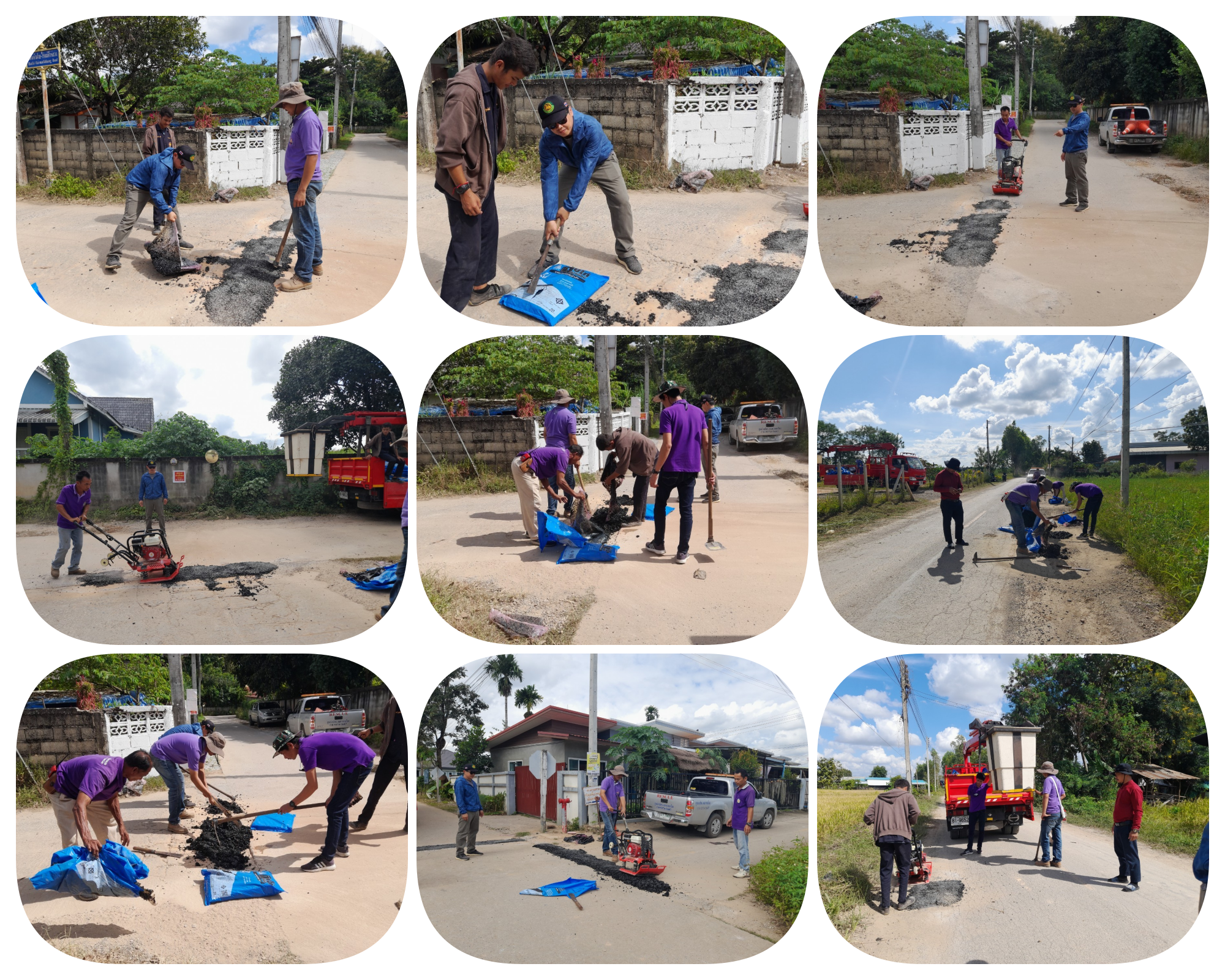 กองช่าง  ดำเนินการซ่อมแซมถนนหัวฝาย  หมู่ที่ 1  ในวันที่ 14 พฤศจิกายน  2566