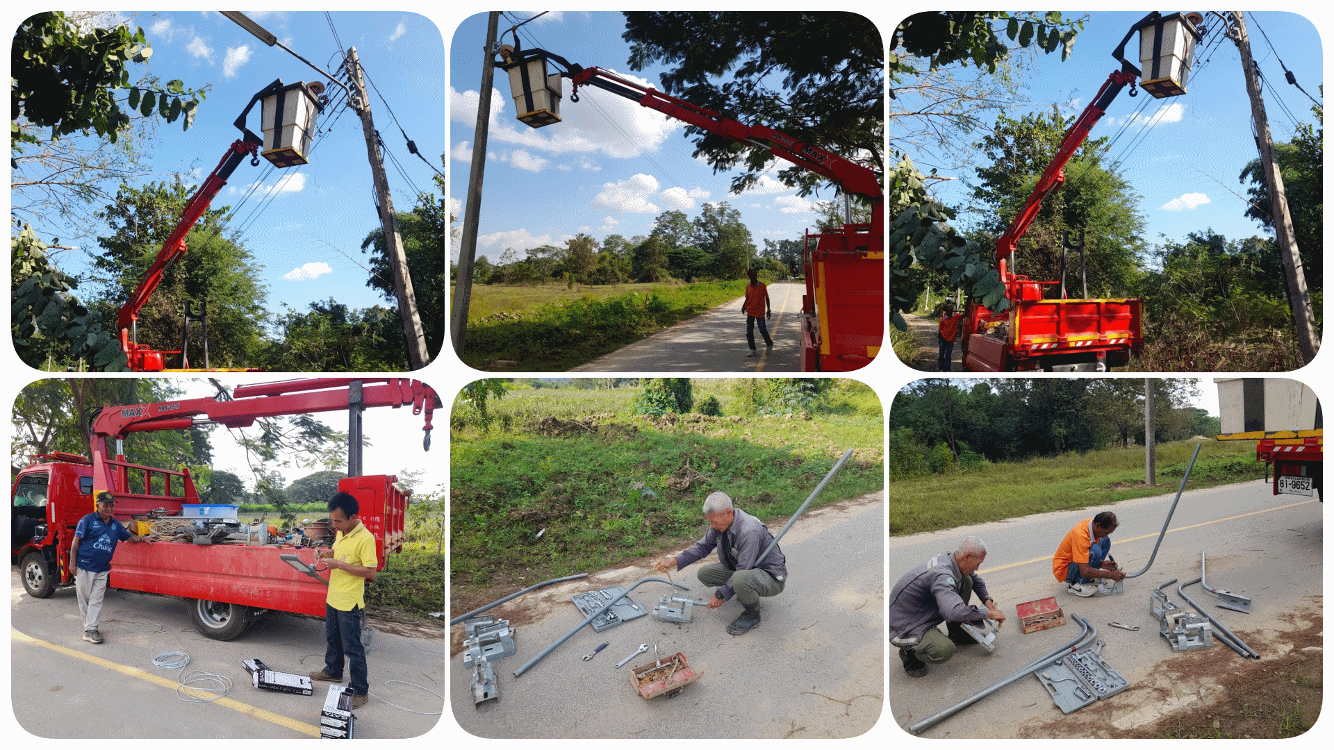 กองช่าง ซ่อมไฟกิ่ง หมู่ที่ 4 บ้านป่างิ้ว