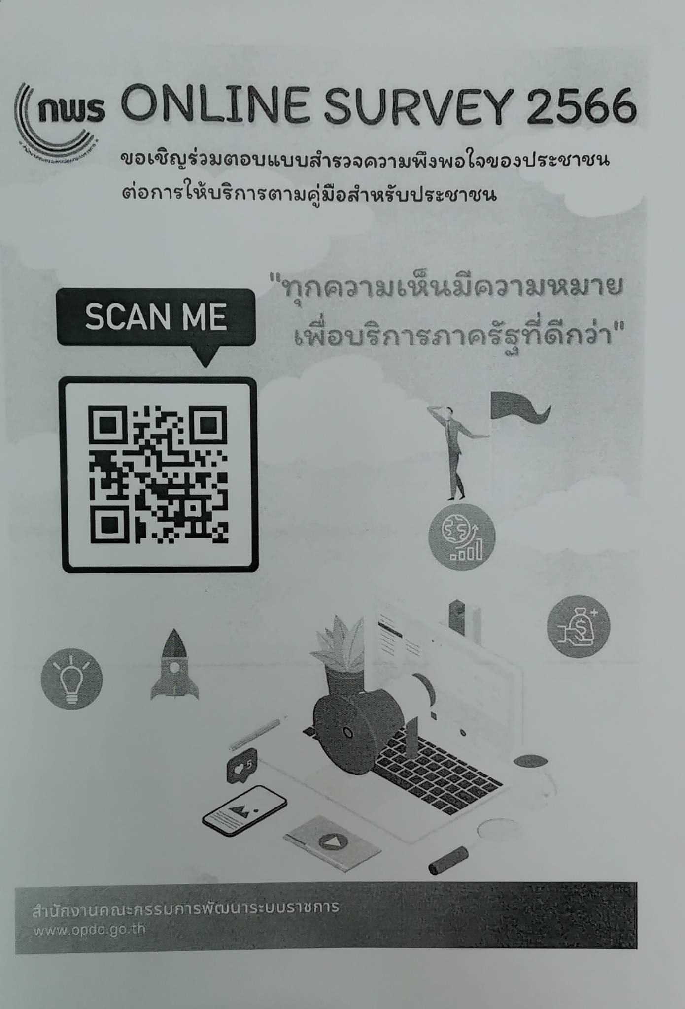 องค์การบริหารส่วนตำบลรอบเวียง ขอเชิญชวนร่วมตอบแบบสำรวจความพึงพอใจของประชาชนต่อการให้บริการตามคู่มือสำหรับประชาชน