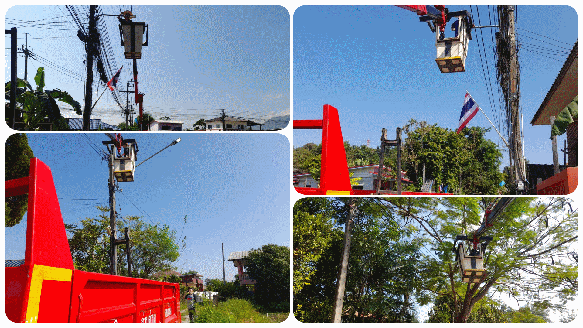 กองช่าง ดำเนินการซ่อมไฟกิ่ง บริเวรบ้านหนองด่าน หมู่ที่ 1