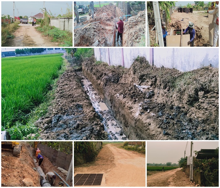 โครงการก่อสร้างโครงการก่อสร้างรางระบายน้ำคอนกรีตพร้อมบ่อพักหมู่บ้านทรัพย์ธานี