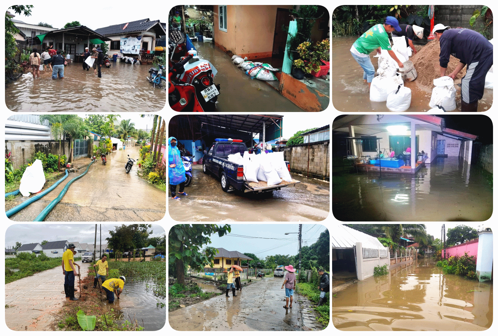 รับมือกับสถานการณ์น้ำท่วมขังและน้ำไหลเข้าบริเวณบ้าน ประชาชนได้รับความเดือดร้อน