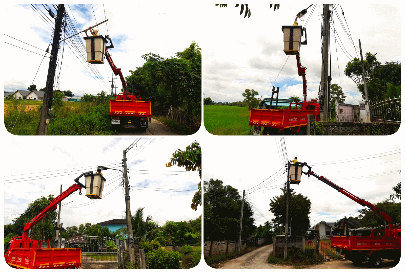 กองช่าง ดำเนินการซ่อมไฟกิ่ง บริเวณบ้านป่ายางมนใหม่ หมู่ที่ 5